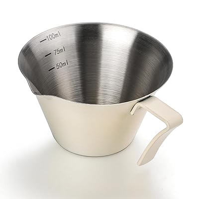 エスプレッソ用計量カップ ステンレス製計量カップ100ml 目盛付 側注ぎ口