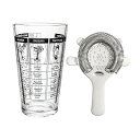 カクテルセット ミキシンググラス カクテルミキシンググラス 400ml 目盛り付き 4本爪カクテルストレーナー付き