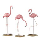 (イスイ)YISHUI フラミンゴ インテリア ピンク 置物 飾り物 かわいい 雑貨 樹脂の飾りもの 鳥飾り 全3種 HP0131 (3個セット)