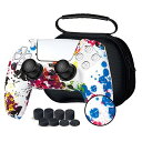 JYXETOV PS5 コントローラー カバー + 収納バッグ(27オプション)、無料の8ボタンキャップ、シリコーン保護、オリジナルの充電器で充電できます、滑り...