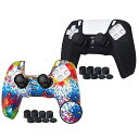 JYXETOV PS5 コントローラー カバー 1個/2個(28オプション)、無料の8ボタンキャップ、シリコーン保護、オリジナルの充電器で充電できます、滑り止め...