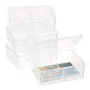 Sumnacon 4個セット収納ケース 小物収納ボックス プラスチック製収納ケース 多機能収納 分類収納 仕切り 蓋付く カード収納 文房具収納 写真収納 縫い...