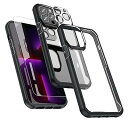 ORETECH iPhone 13 Pro用ケース 2X強化ガラススクリーンプロテクター&カメラレンズ iPhone 13 Pro用 高耐久 ハードPC+ソフトTPU透明クリスタルクリアカバー iPhone 13 Proケース 6.1インチ ブラック