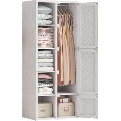 Mayi Box ワードローブ クローゼット 大容量 ハンガーラック シンプル収納棚 衣類ケース 一体折り畳み..