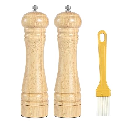 PHNANSOW ペッパーミル 手動 胡椒 ミル 岩塩 ミル 木製 スパイスミル ソルトミル 調味料挽き 粗さ調節 ..