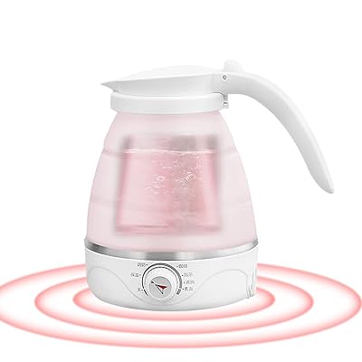 楽天Annie StoreAseech 折りたためる電気ケトル 温度調節機能付 携帯ポットシリコン キャンプ 電気ポット アウトドア 携帯 海外対応 持ち運び 湯沸かしコンパクト 空焚き防止 コンパクト キャンプ 海外でも使える トラベル電気ケトル 折りたたみ 1200ml