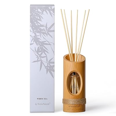 Aroma Naturals 天然竹素材スリーブルームフレグランス リードディフューザー 芳香剤100ml（WHITE TEA）
