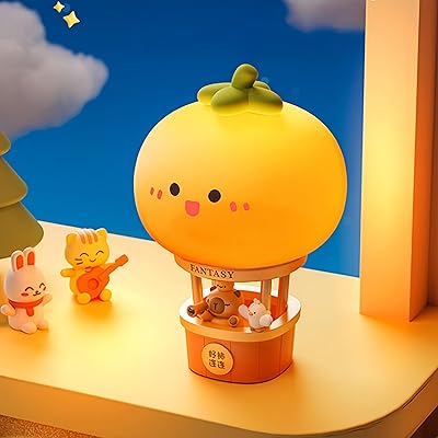 CLEAYODO カピバラとミカン ナイトライト 2025年｜癒しの熱気球ナイトライト（3段調光/ソフトシリコン..