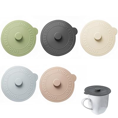 TOAURDA カップカバー マグカップ カバー 直徑 10 cm 5個入り シリコンカップカバー 漏れ防止 防塵 耐..