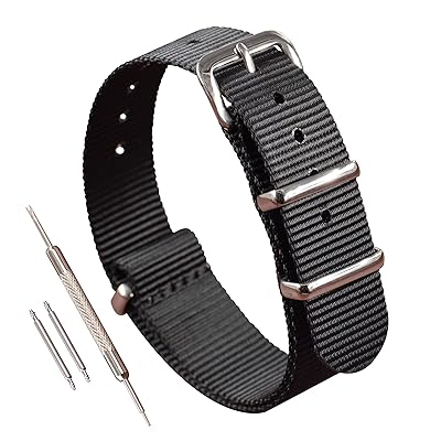 [MZBUTIQ] 14mm 黒 弾道ナイロン 腕時計ベルト ワンピース 簡単交換バンド