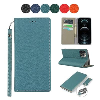 Sailortech iPhone12 Pro/iPhone 12 ケース手帳型 縄掛け iPhone 12 カバー 財布型 ライチ紋様 本革レザーアイフォン12 Pro ケース レザー アイフォン12 Pro カバー 財布型 [RFIDブロッキング