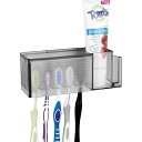 Linkidea 5 スロット ウォールマウント歯ブラシホルダー シャワー用カバー付き プラスチック多機能歯磨き粉歯ブラシオーガナイザー オーラルBクロスアクションと互換性あり コルゲートリニューアル (グレー)
