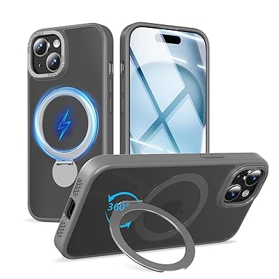 【定点360度回転スタンドケース】SHANGHAO iphone 15 plus 用 ケース Mag ...