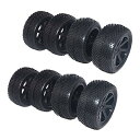 F Fityle RCカーホイール タイヤ バック 用 アップグレード部品 8個入 1/10 RC ゴムタイヤ オフロード レーシングカー リム & タイヤセッ...