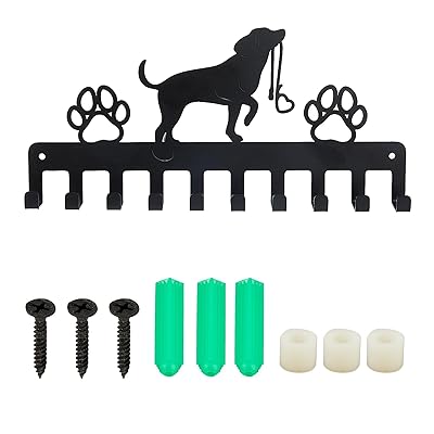 SUPERDANT 犬と足跡プリントキーフック 壁掛けフック 鉄製フック 壁取り付け式コートラック ウォールハンガー マルチフック ネジ付き鍵フック 7フック ...