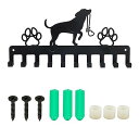 SUPERDANT 犬と足跡プリントキーフック 壁掛けフック 鉄製フック 壁取り付け式コートラック ウォールハンガー マルチフック ネジ付き鍵フック 7フック ...