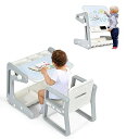Giantex 子ども用テーブル 椅子セット 子どもテーブルセット 絵かきボード 角度調整可能 収納スペース付き 子供デスクセット キッズテーブルチェアセット ...