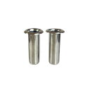 【お墓用】花立 高級ステンレス製 筒径58mm リング下145mm 1対2本セット (M)