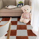 起毛 パズルマット ジョイントマット 大判 30cm*30cm 12枚 ふち付き ラグフロアマット タイルカーペット チェアマット クッションフロア コルク 洗...