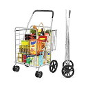 GIANTEX ショッピングカート 折り畳み 4輪 耐荷重40kg ショッピングキャリー 買い物カート キャリーカート 折りたたみ式 大容量 収納便利 横押し 多用途 アウトドア 高齢者 プレゼント 荷物運搬 引越し 買い物 キャン 釣り ピクニック