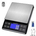 DIHAKARI 大型 キッチンスケール 0.1g単位 はかり デジタル 計量器 50g校正分銅付き 5kg クッキング計り USB充電式 電子秤 表面防水 測...