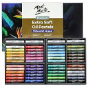 Mont Marte スーパーソフト オイルパステル 超柔軟油彩52点 Extra Soft Oil Pastels 52pc Vibrant colour 各種の明るい色、活力とクリーム色に満ちて、多機能芸術パステル、ブレンド、層状と着色に用いられ