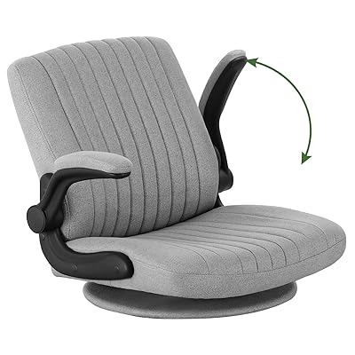 COMHOMA 座椅子 ゲーミング座椅子 回転 肘掛け ゲーミングチェア 座椅子 ファブリック デスクチェア あぐら 椅子 ポケットコイル座面 広い背もたれ 広...