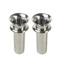 【お墓用】花立 ステンレス製 中入れ式 ツバ付 筒径48mm リング下深さ145mm 1対2本セット (RS48-145)