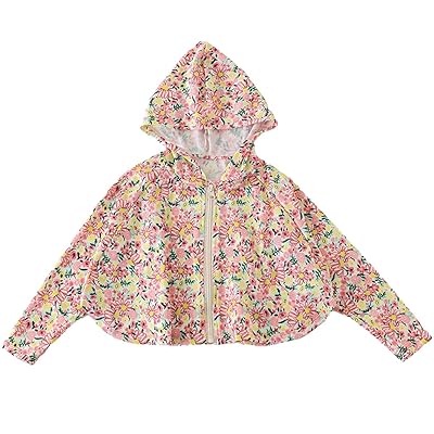 KALAVILA ラッシュガード キッズ 長袖 女の子 90～130cm フード付き 子ども用 ジップパーカー 幼稚園 保育園用 接触冷感 UPF50+ 紫外線対策 UVカット