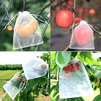 Tcoabl 防虫ネット 果樹袋 果物保護ネット 防鳥ネット 虫除けネット 野菜保護ネット 防虫網 農業ネット 園芸用ネット 通気性 水 光透過性 20*15cm 200枚 透明