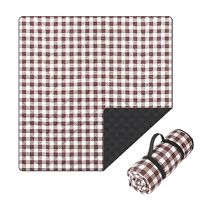 EASYLEE レジャーシート おしゃれ ピクニックシート 厚手3層構造 大きい4～8人用200X150cm/200x200cm 軽量持ち運びやすい 洗濯機洗い可チェック柄キャンプマット 防水防污 快適な座り心地 ピクニック アウトドア キャンプ 防