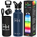 Kkapping 水筒 保温水筒 軽量 500ml ステンレスボトル 2種類の蓋・茶こし・カバー付き スポーツボトル 真空断熱ボトル bpaフリー おしゃれ 洗...