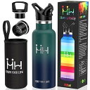 Kkapping 水筒 保温水筒 軽量 500ml ステンレスボトル 2種類の蓋・茶こし・カバー付き スポーツボトル 真空断熱ボトル bpaフリー おしゃれ 洗...