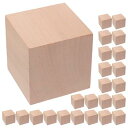 Operitacx 30 個未完成木製ブロック、小さな木製キューブ、工芸品用天然木製ブロックキューブ ビルディングブロック スタッキングゲーム アート クラフト と DIY プロジェクト