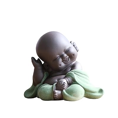 Temiry お釈迦様 オブジェ お釈迦セラミックス セラミックス かわいい仏像 Buddha Statue グリーン 幅8..