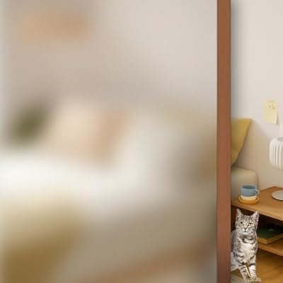 LOHOMEVE 窓ガラス目隠しフィルム すりガラスシート 飛散防止 台風対策 遮光断熱 浴室 お風呂 目隠しシート 結露防止 uvカットフィルム 水で貼る 剥がせる（すりガラス調44.5×300CM）