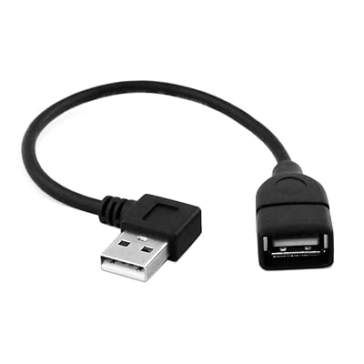 CY USB 2.0 Aタイプ オス 直角 - USB 2.0メス延長ケーブル 90度コネクター 20cm