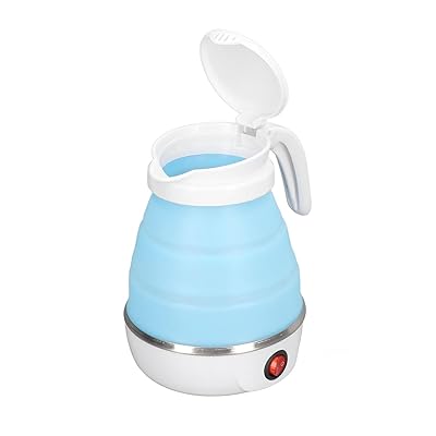 折りたたみ電気ケトル、400W折りたたみ式トラベル電気ケトル米国プラグ110V、オフィス用分離可能な電源..