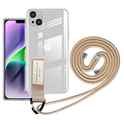 iPhone 15 Plus 用 ケース クリア ストラップ 肩掛け アイフォン15Plus カバー ストラップ付 縄掛け 斜めかけ 透明 TPU スマホシリコン 耐衝撃