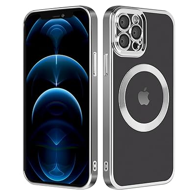 iPhone12promax ケース クリア 米軍MIL規格 Magsafe対応 ワイヤレス充電対応 指紋防止 2023年新型 iPhone 12 Pro Max 用 ケース 6.7 インチ マグネット搭載 耐衝撃 黄ばみなし (シルバー)
