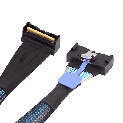 NFHK PCI-E 5.0 ミニクールエッジ IO MCIO アングル PCI-E スリムライン SAS 8i 74Pin オス - MCIO 74Pin オス延長ケーブル 35 センチメートル NFHK PCI-E 5.0 ミニクールエッジ IO MCIO アングル PCI-E スリムライン SAS 8i 74Pin オス - MCIO 74Pin オス延長ケーブル 35 センチメートル