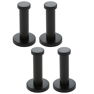 ステンレス 壁掛け フック ウォールフック Mgoodoo 壁掛けフック ハンガー 収納 ネジ付き 帽子掛け コート掛け (40*75mm ブラック 4個)