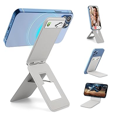 [風織商社] スマホスタンド Magsafe 1台7役 強力磁力スタンド 卓上 折りたたみ 七変化マルチスタンド 携帯スタンド 三脚スタンド ズ対応 持ち運び 高級なPUレザー素材 単カード収納 磁力リング付属 スマホ置き 滑り止め 角度調整 俯瞰撮