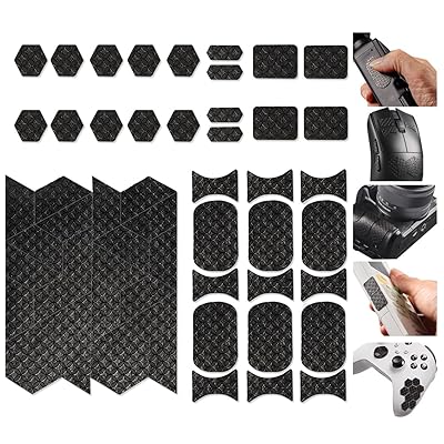 IMMOENUC 汎用マウスグリップテープ DIY 万能防滑ステッカー、PVC素材製、軽量で汗に強く、グリップ力を向上させ、すべてのマウスに適合（スタイルD黒）