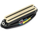 Musiclily Pro ST-DPHC セラミック シングルサイズハムバッカー ピックアップ 13.2K Super Distortionストラトエレキギター用 クリームボディ ブラックレール|詳細画像