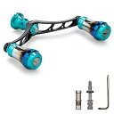 HEIGHTEN V3.0 80/98mm リール ハンドル 航空アルミ製 シマノ ダイワ 通用 スピニングリール 用 Arch Aurora (ターコイズ(ノ...