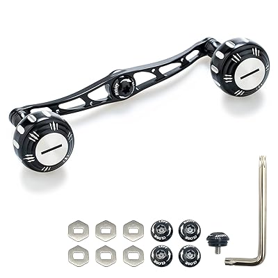 HEIGHTEN 130mm ベイト リール ハンドル 7色 70航空アルミ製 シマノ ダイワ アブガルシア 通用 ベイトリール 用 (ブラック/シルバー&ブラック) (62)