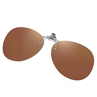 [FF FRAZALA] 偏光 サングラス 前掛けクリップ式サングラス メガネの上から UV400 紫外線カット運転/旅行/釣りサングラス 男女兼用 (茶色)