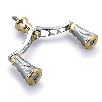 HEIGHTEN 80mm リール ハンドル 20mm ノブ 搭載 シマノ ダイワ 通用 スピニングリール用 Tornado Series (ガンメタル＆ゴールド) (700)