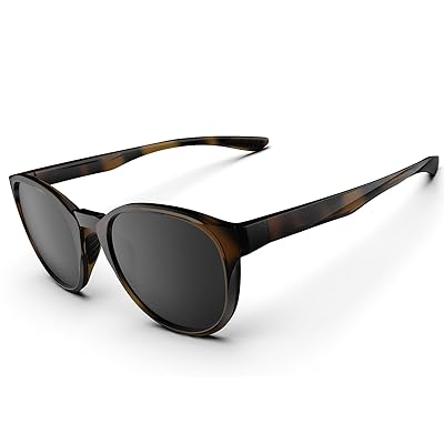 [HAAYOT] サングラスメンズ偏光スポーツサングラス男性向け女性UV400保護柔軟な軽量TR90フレームサングラスランニング、クリアベージュカメ＆グレー(4)